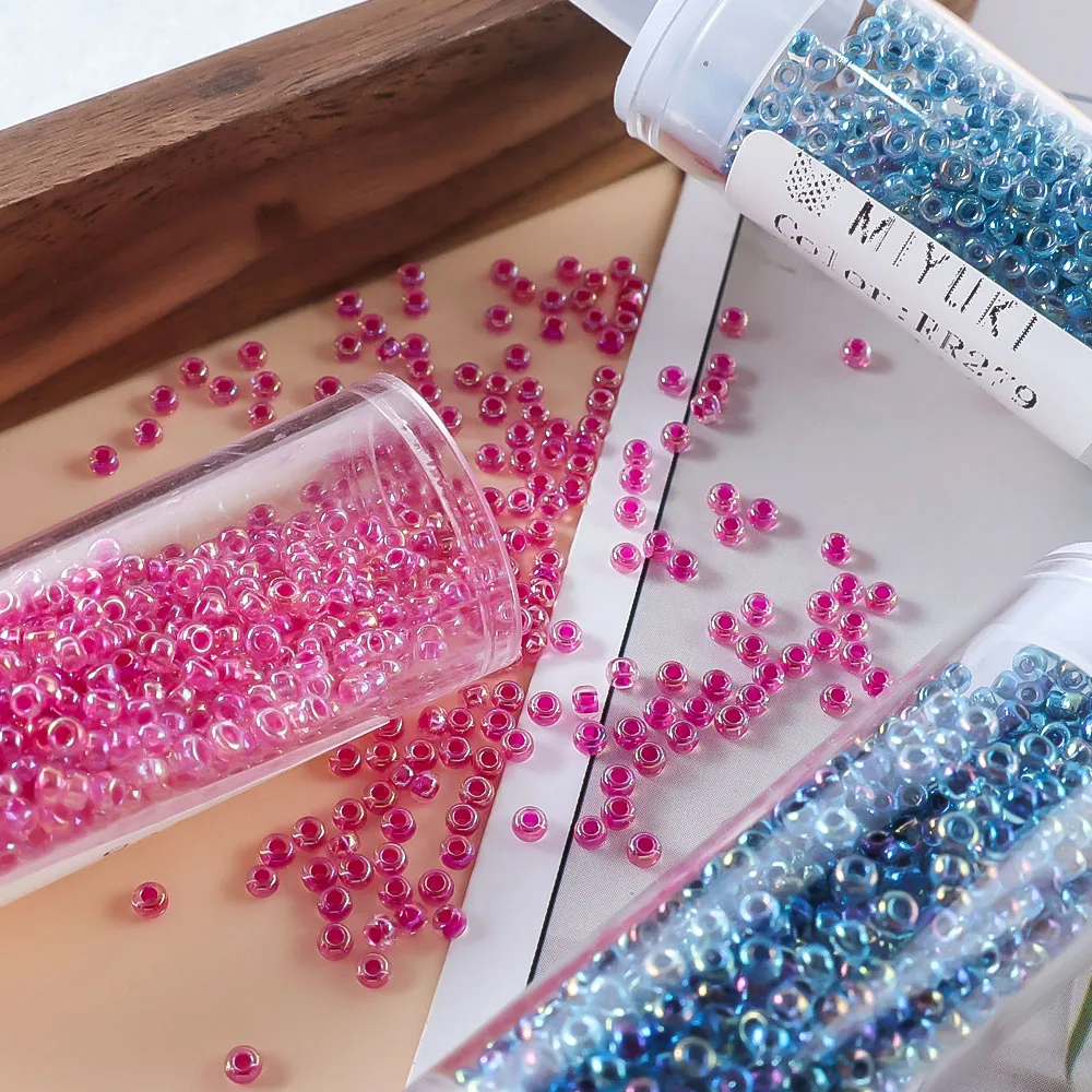 10g/tube Miyuki colorful round glass beads, imported from Japan as 11/0 jewelry accessories, used for DIY production of bracelet