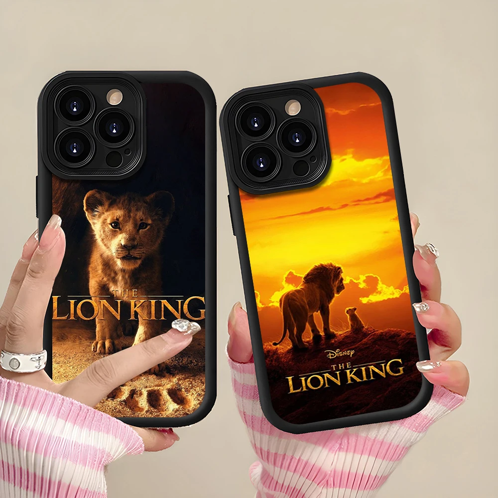 MINISO Mufasa The Lion King For iPhone 16 15 14 13 12 11 Pro Max Plus Lens Protective Shockproof Silicone Black Soft Back Cover