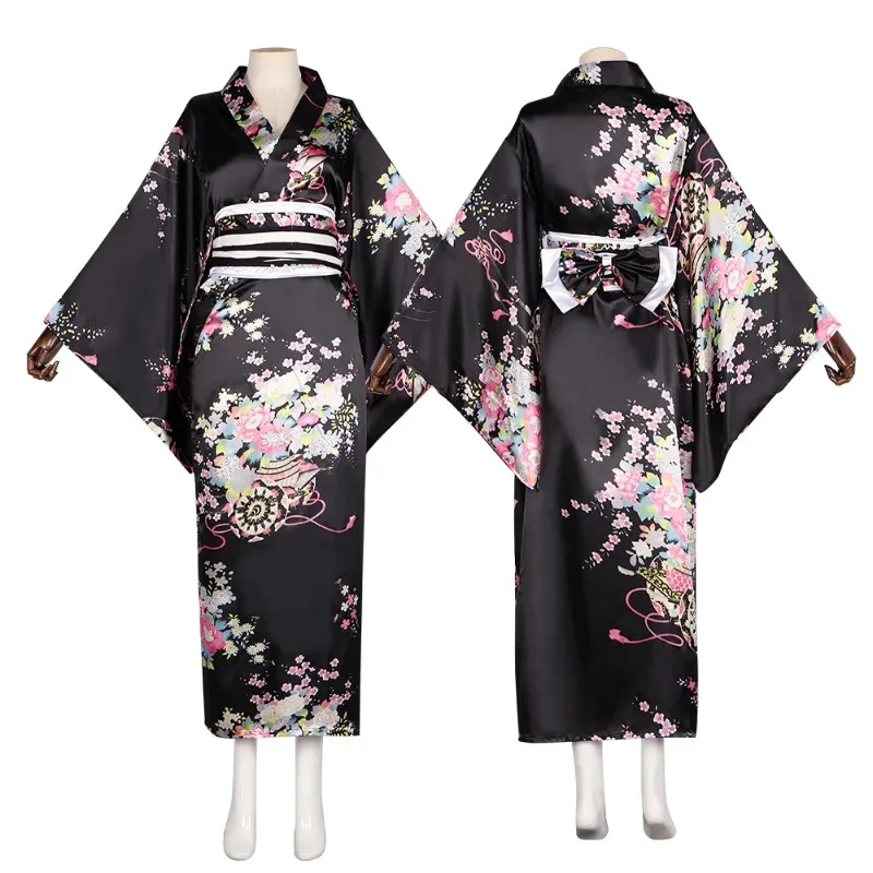 

lling Japanese traditional dress anime cosplay women's yukata set women's