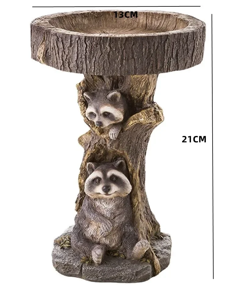 Playful Garden Dog Statues Resin Bird Feeding Tray Home Yard Animal Sculptures Ornaments Garden Decoration Outdoor Decoration