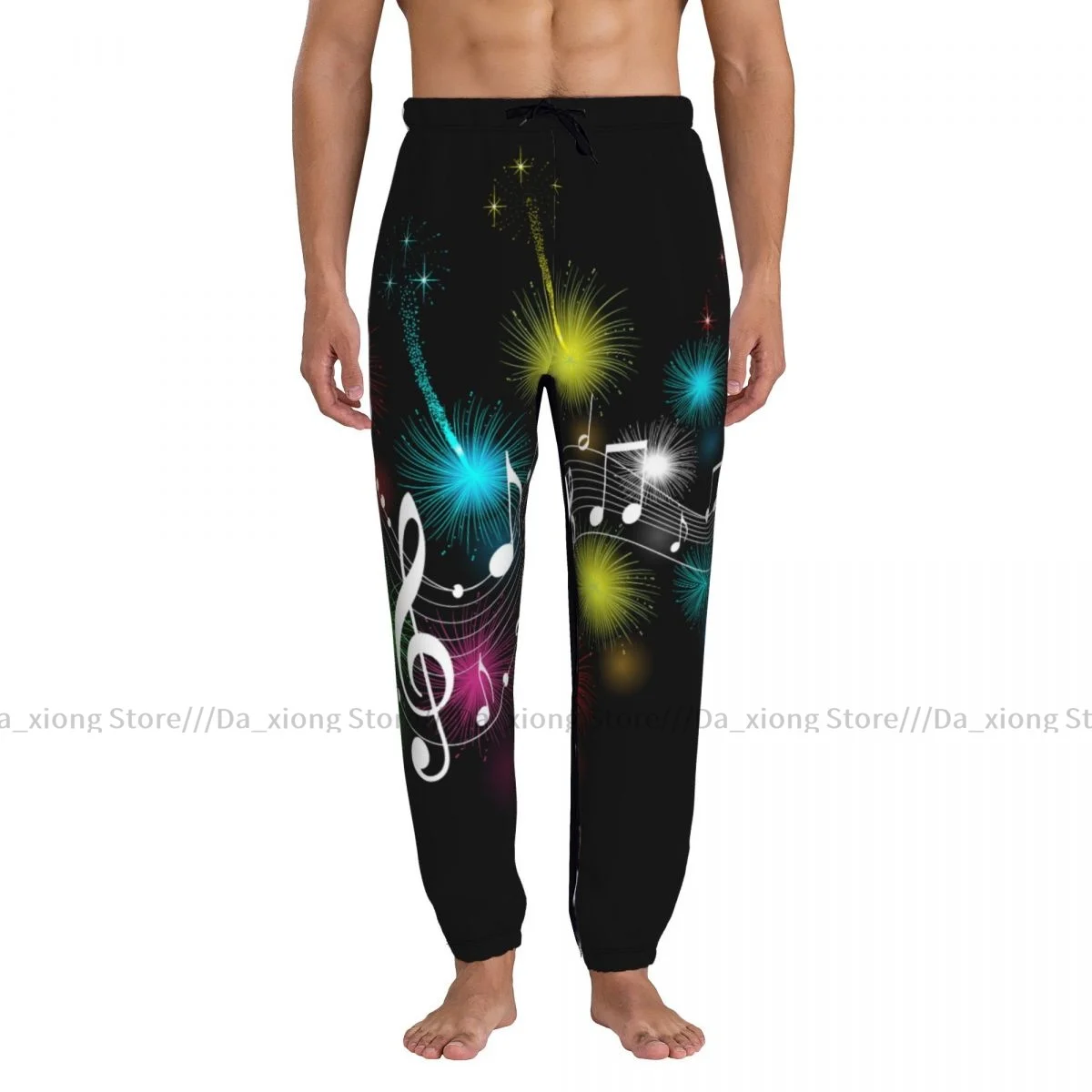 Casual Jogger Pants Music Notes Men Fitness Gyms Pants Outdoor Sweatpants Pants Mens Trousers