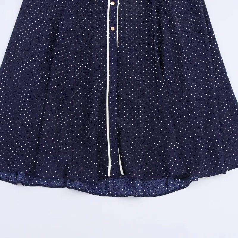 Abito lungo senza maniche casual con bottoni alla moda per donna 2025 Estate nuove donne Abbigliamento Abito camicia a pois vintage con cintura