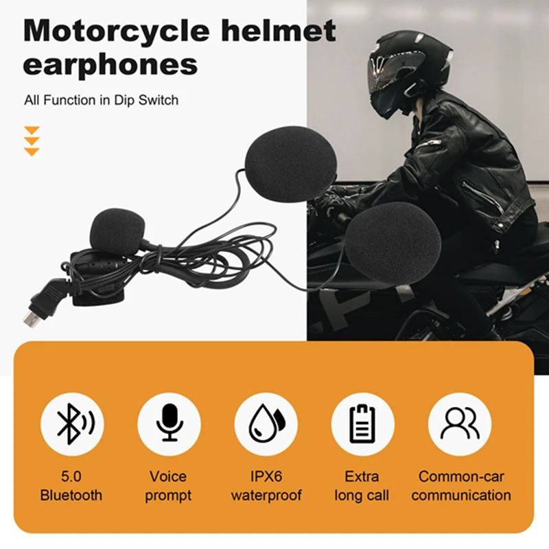 Casque Bluetooth pour moto, casque, microphone, haut-parleur, accessoires