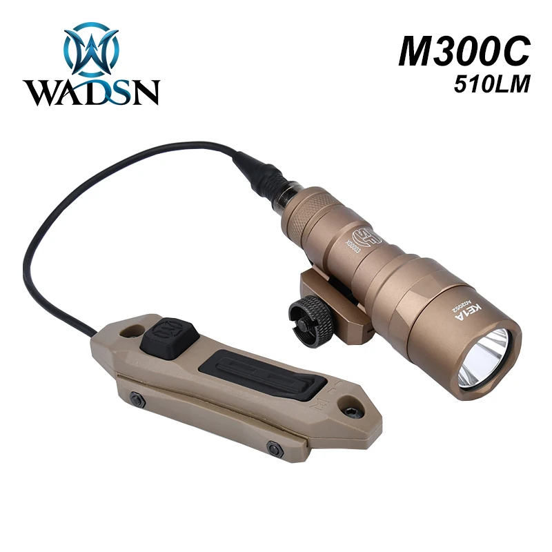 WADSN M300 Surefir M300C MINI Scout Light Metal Flashligh Mlok keymod Dual Function Pressure Switch Airsoft Weapon Rifle light