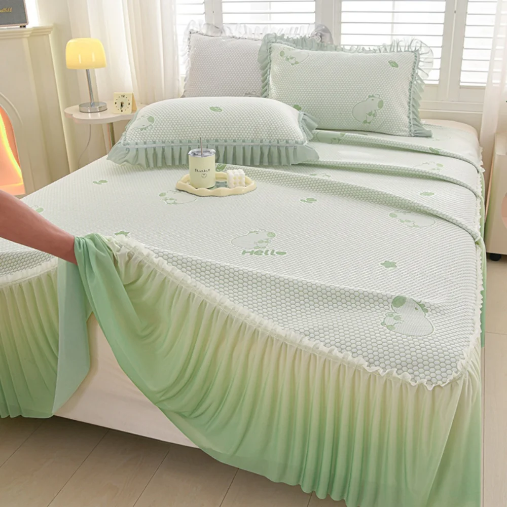 

Summer Ice Silk 3D Bean Cooling Mat Bed Skirt A-Class Three Piece Set Foldable Air Conditioning Materni And Infant ade Ice Silk