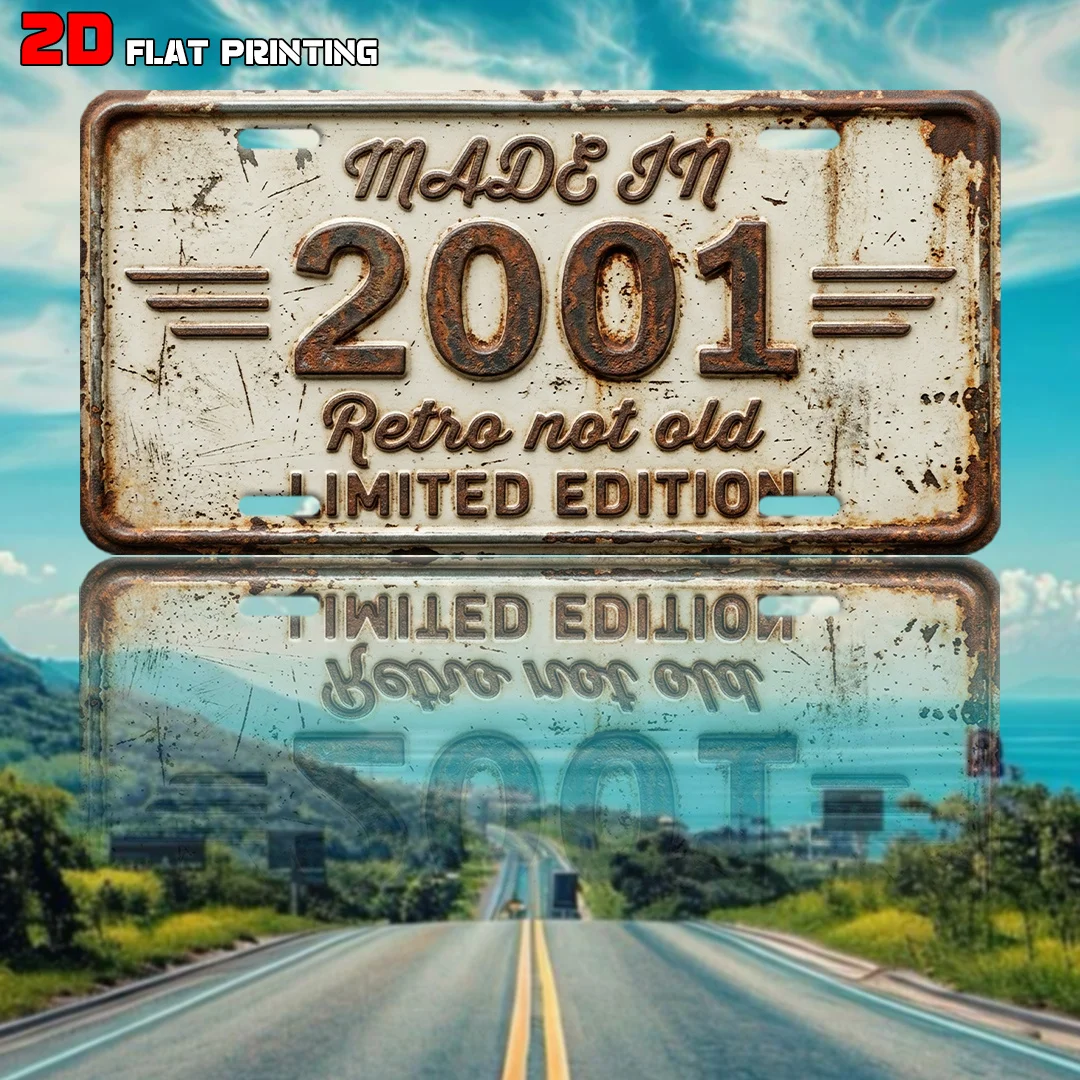 2D Flat - [Open ] 2D Fla, 1-Pack, 2001 Limited Edition Retro Sign, Home Decor, Birthday Gift (6 Inches X 12 Inches), Garage Deco