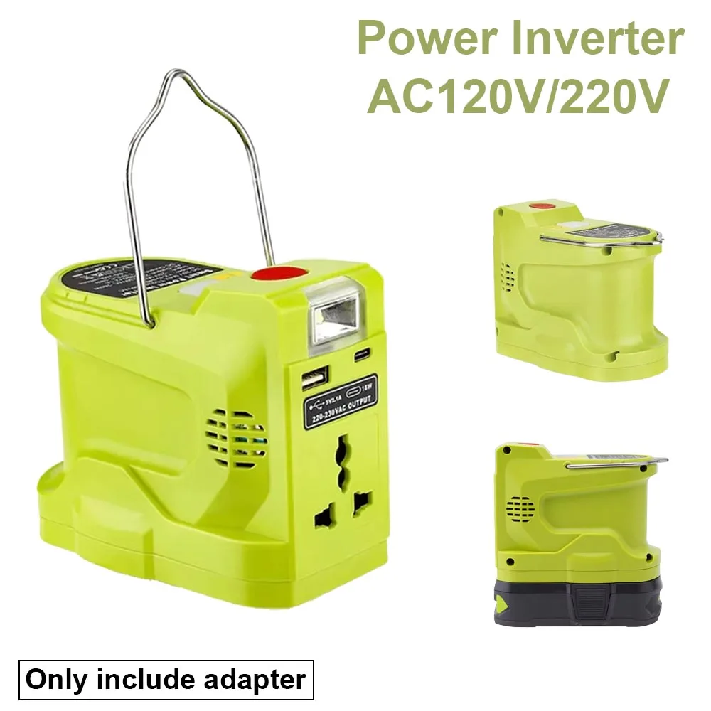 200W Li-ion Battery Inverter LED Work Lamp USB Power Bank For Ryobi 18V Li-ion Nickel Battery P102 P103 P104 P105 P107 P108