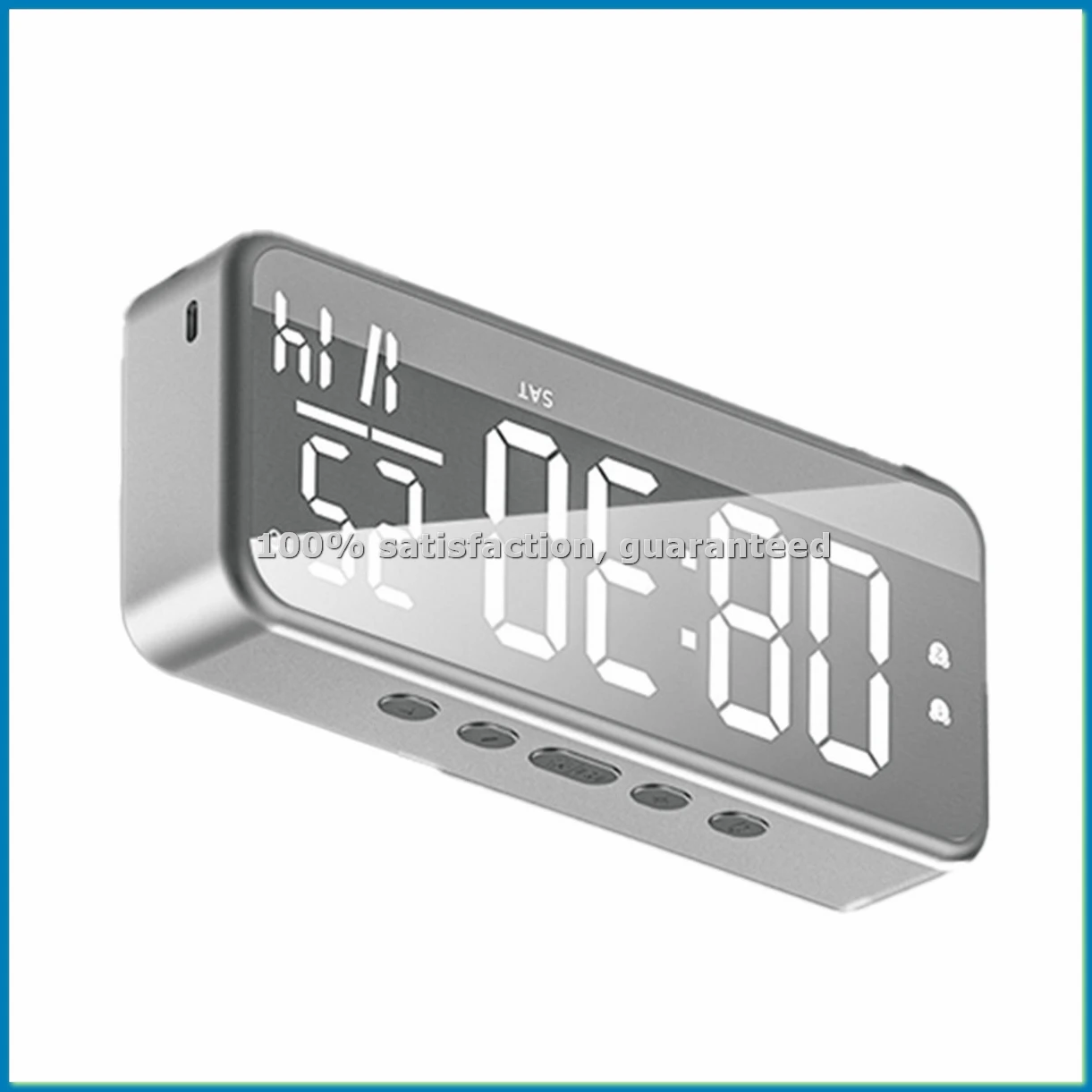 Smart Sound Alarm Clock LED Music Alarm Clock Wall Mounted Desk Clock Student Alarm Clock Temperature Display Dark Grey-A51M