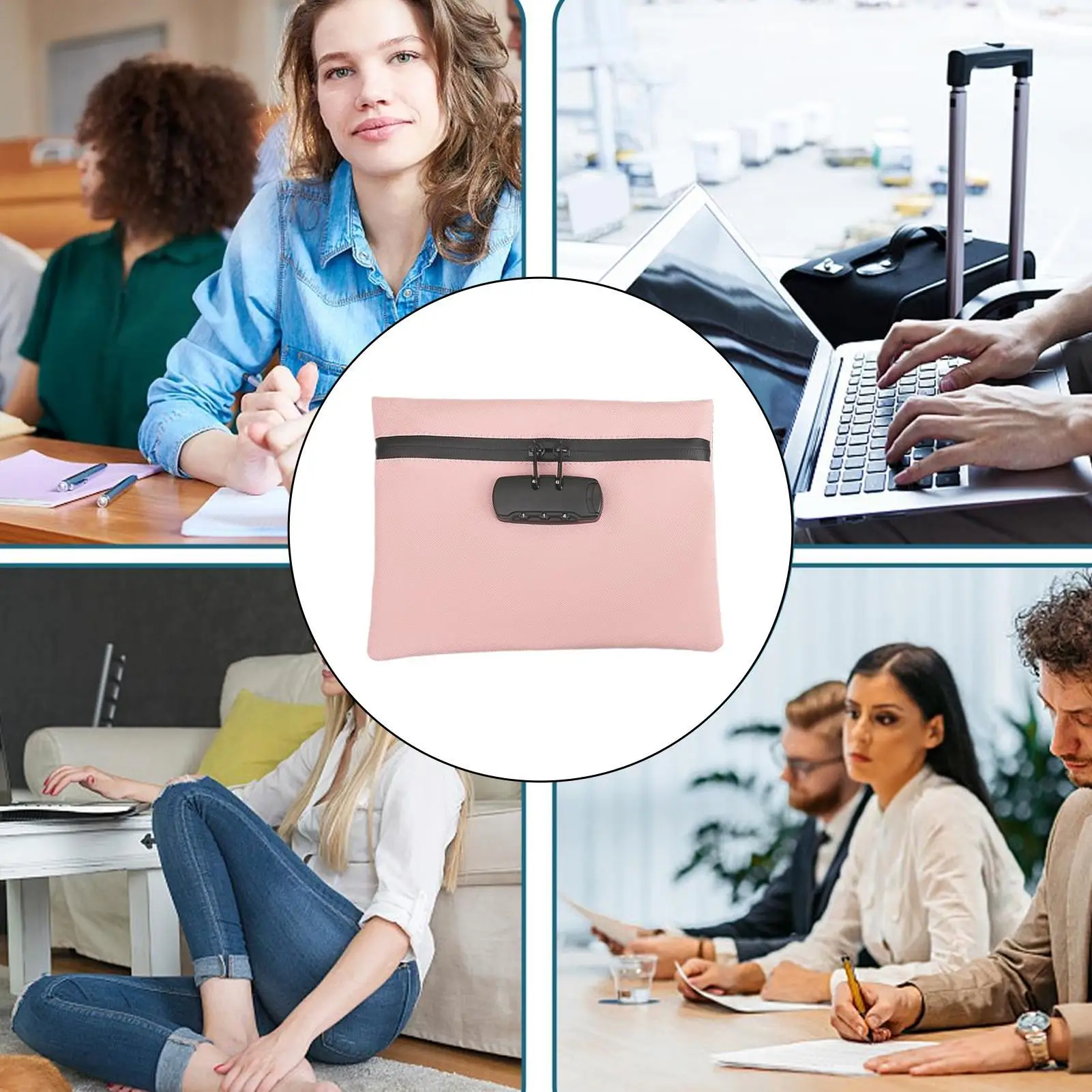 Bolsa con cerradura para artículos personales, contenedor impermeable, organizador a prueba de robo, portátil para acampar, escuela y gimnasio