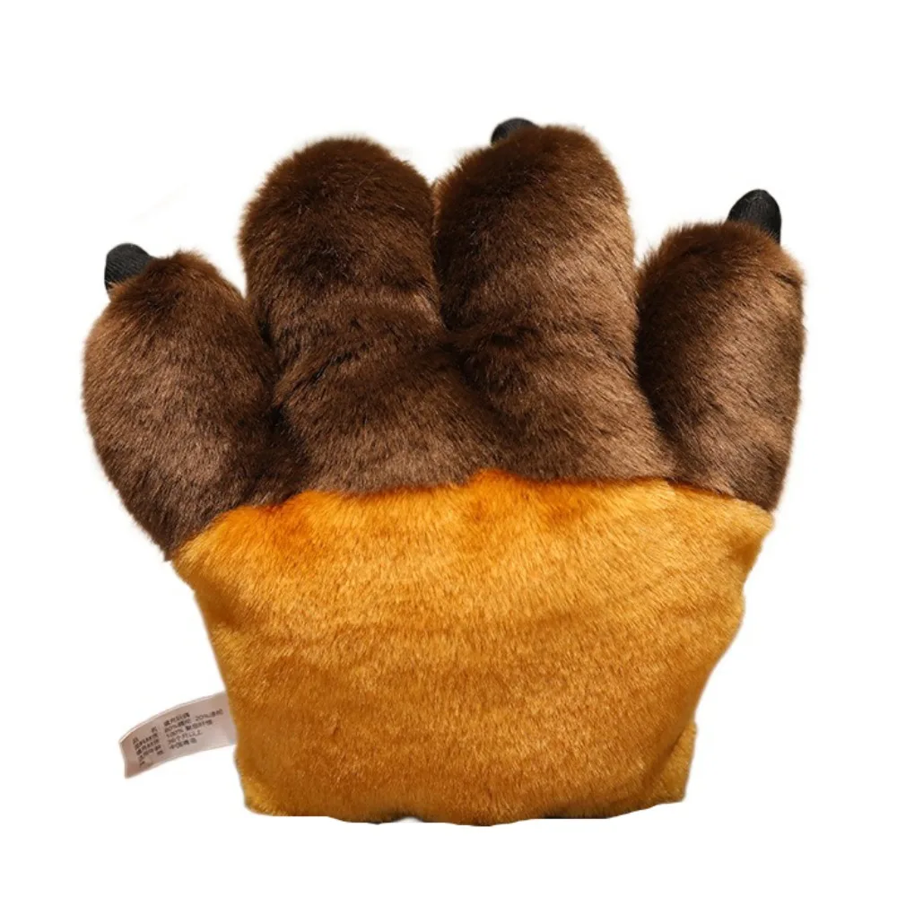 

Simulated Animal Paw Plush Gloves Stuffed Toys Furry Texture Faux Tiger Paw Gloves Soft Striped Design Bear Paw Plush Gloves