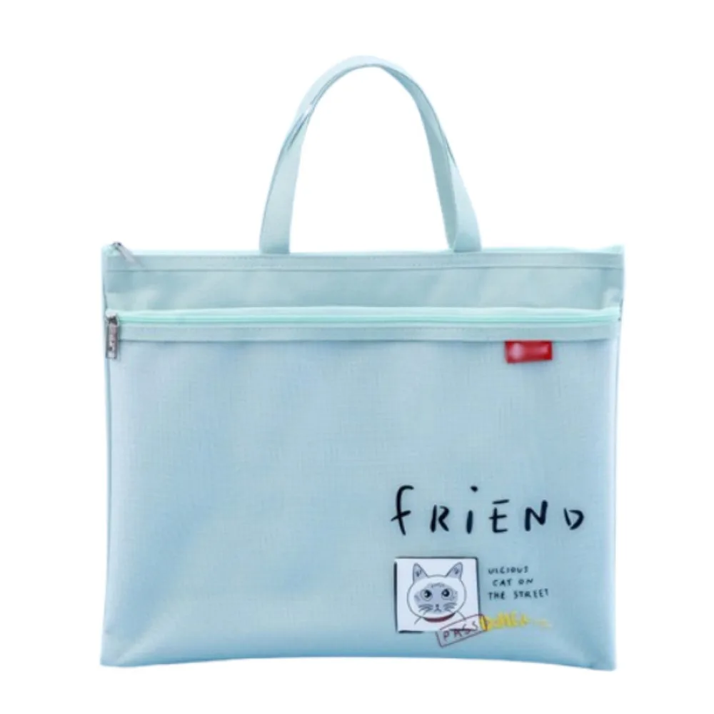 

Portable Book Storage Bag Handheld Oxford Cloth Art Storage Bag Dustproof Large Capacity Zipper Mesh Bags Back To School