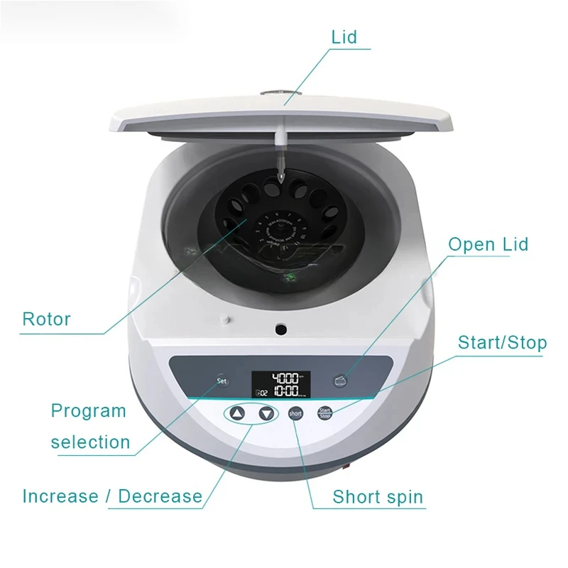 Centrifuge Lab 4000Rpm 5000Rpm 5Ml 10Ml 15Ml Tube Blood Prp Plasma Digital