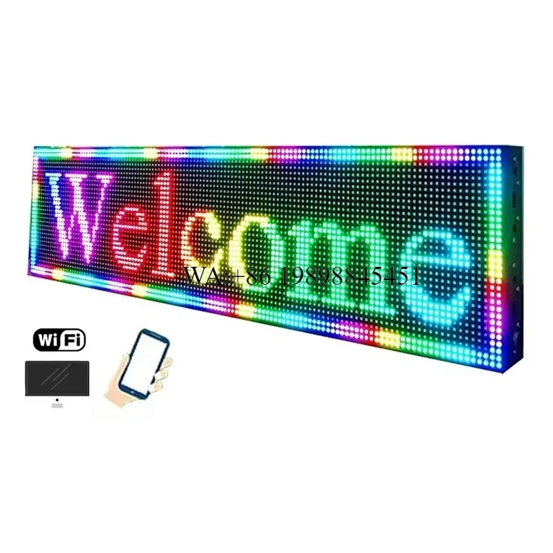 WMWMNU Programable Scrolling Led Moving Message Sign Full Color P10 Wifi Control Led Display Sign Indoor Dot matrix Led