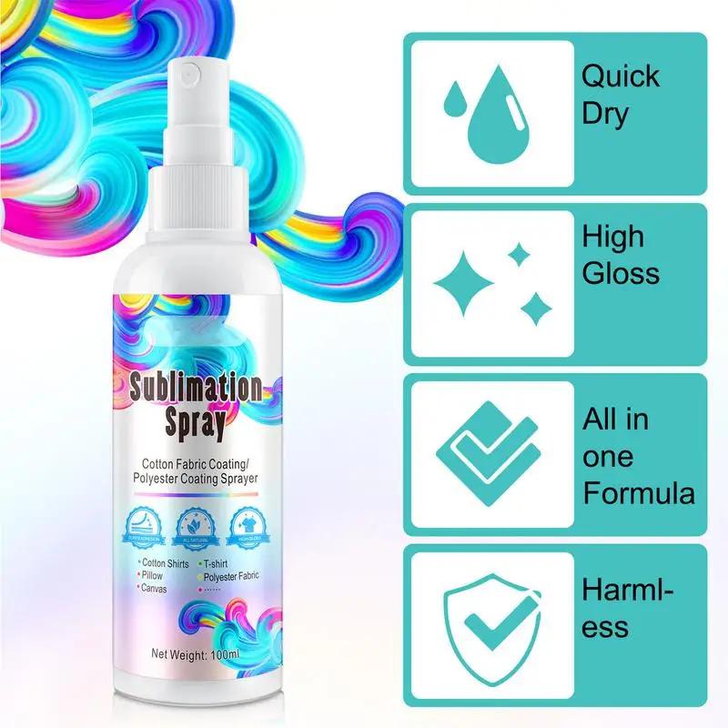 100ML Sublimation Spray for Cotton Shirts Sublimation Coating Spray All Fabric Including Polyester Carton Canvas Spray