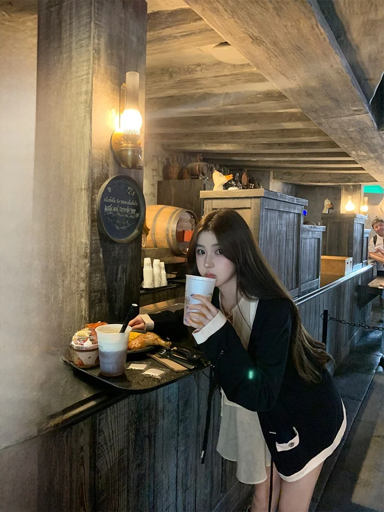 

Свободный вязаный кардиган V-Ne, женский открытый кардиган, осенний сезон, универсальный цветной блузка с завязкой на талии, повседневный длинный топ све