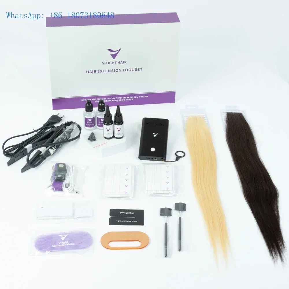 New Trend V Light Hair Extension Kit Tape In Hair Extensions Kit 100% Human Hair Extension Tool