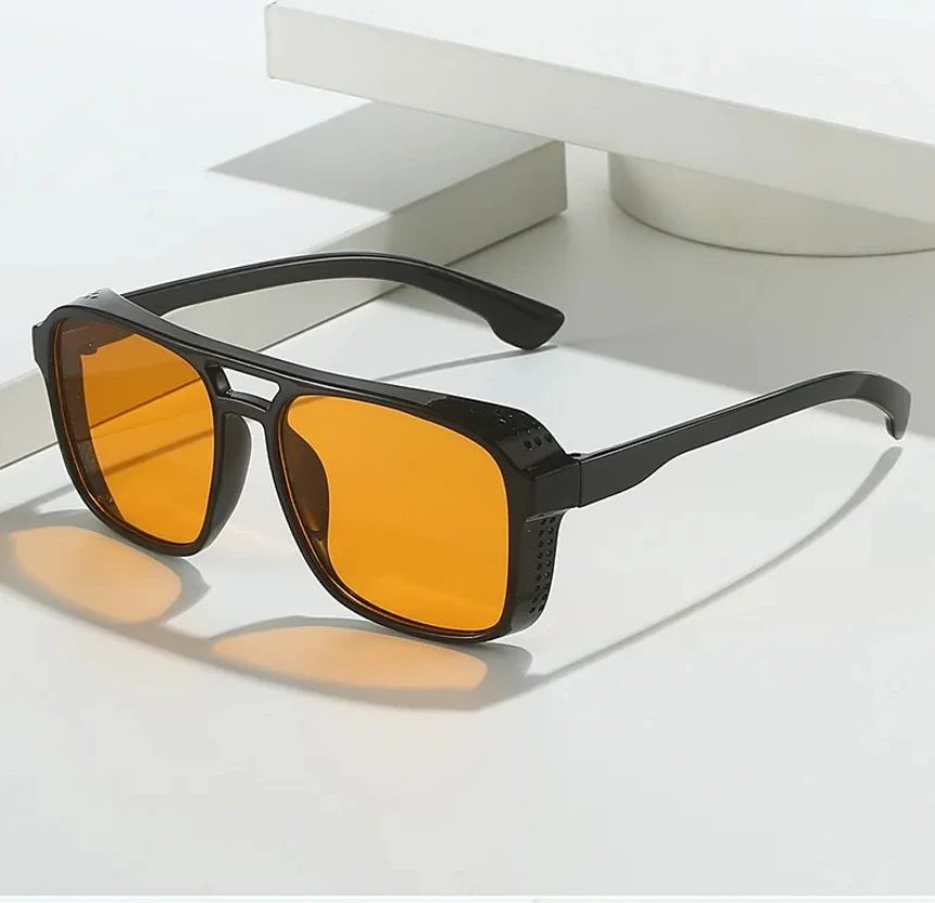 1pcs Classic Steampunk Style Sunglasses Men Women Brand Designer Retro Square Sun Glasses Colorful Lens Vintage Eyewear UV400
