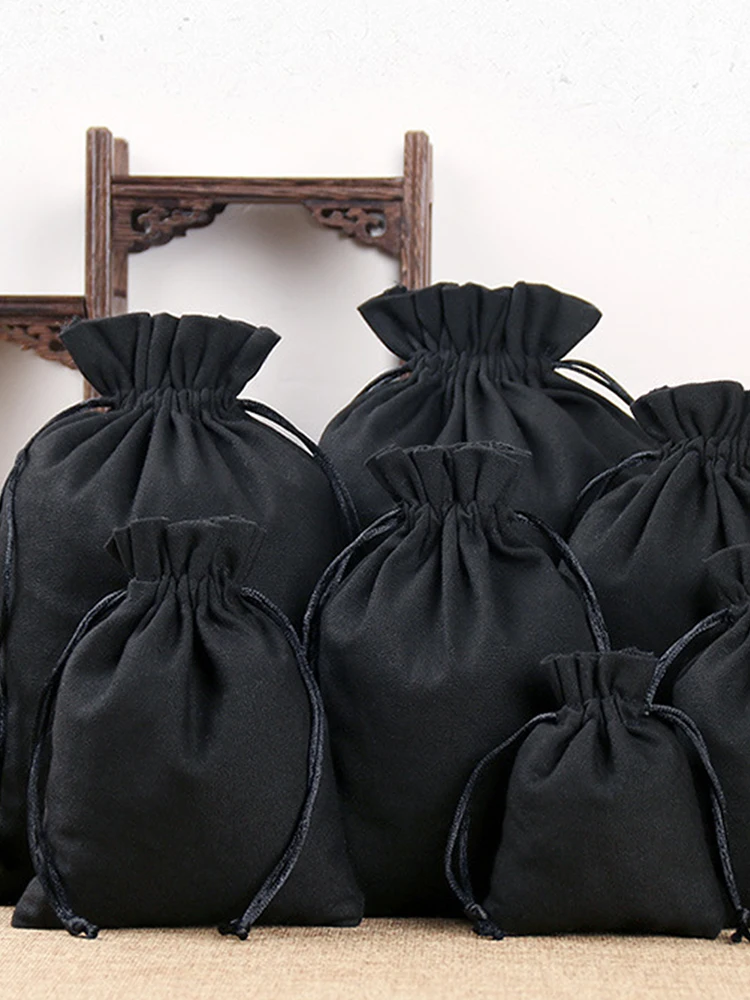 1 PC Waterproof Dustproof Drawstring Bag Black Bag Headset Data Cable Pouch Goods Pouch Organizer