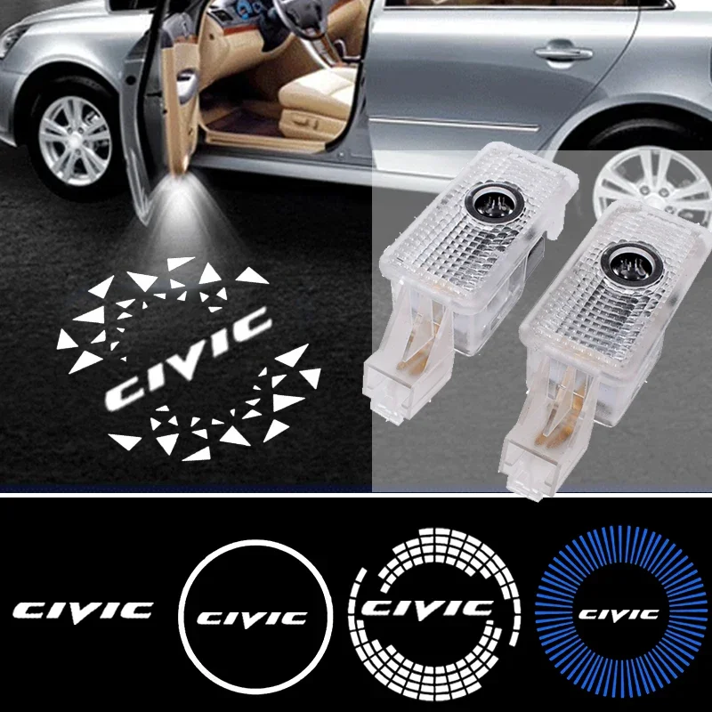 

2PCS LED Car Door Welcome Lights Shadow Projector Courtesy Ghost Logo Lamp Emblem for Honda Civic Hybrid 2009-2011 Auto Styling