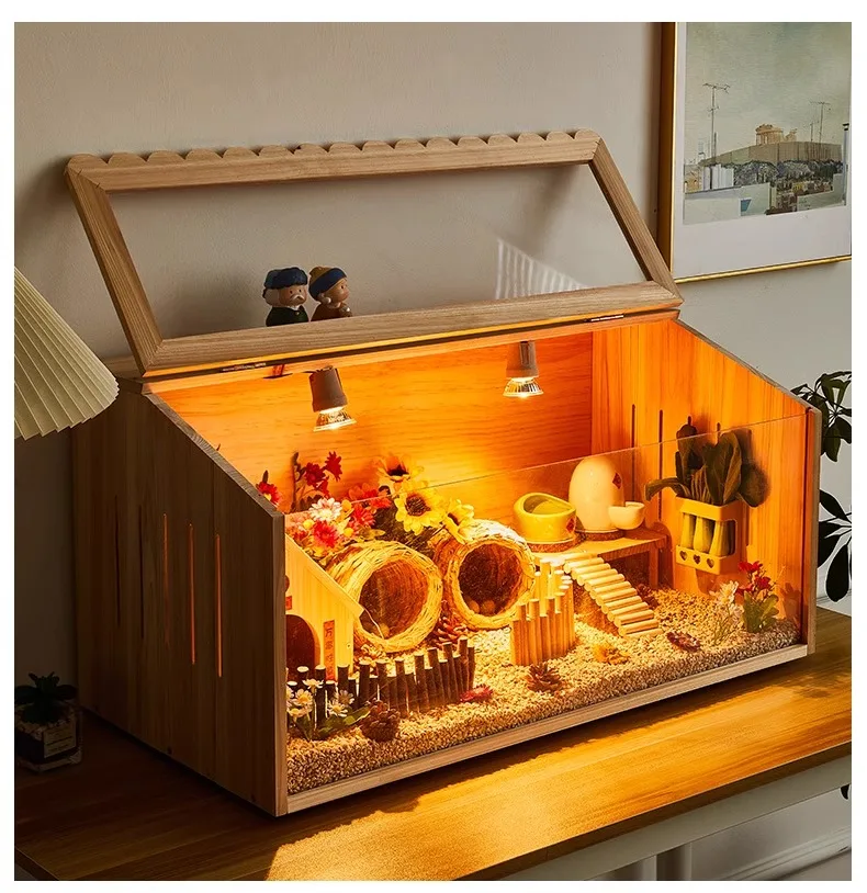 

Thermostatic Wooden Quail Coop - Insulated Brooder Box for Chicks Luding, Aesthetic Home Breeding Cage with Temperature Control