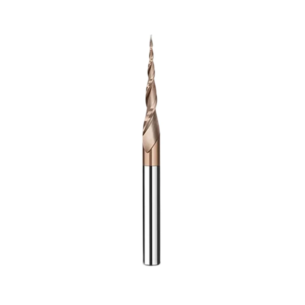 3D Carving Woodworking Ball Nose End Mill 6.35mm Shank 2 Flutes 3D Carving Edge Retention H-Si Coated Heat Resistant