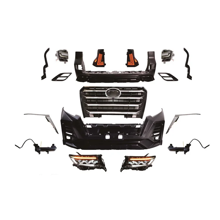 High Quality FJ150 2018-2022 X-Men Style Body Kits Bumper Grille LED 3 Lens Headlamp Tail Lights Body Kit for Toyota Prado
