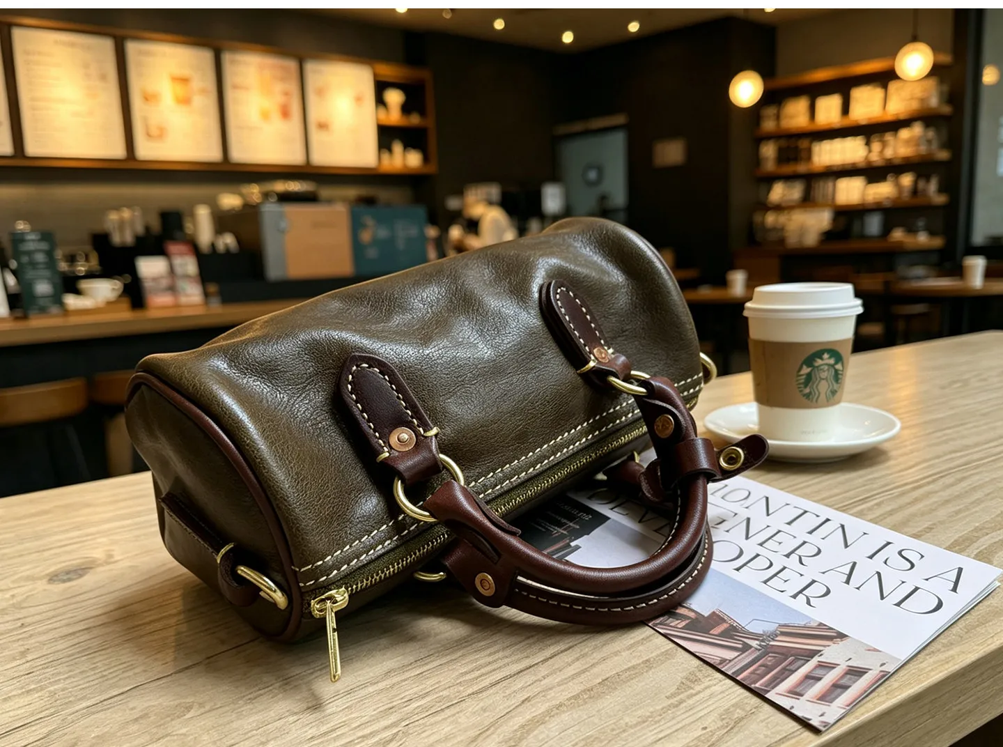 Lässige Outdoor-Handtasche für den Alltag, luxuriöse handgefertigte Damenhandtasche aus pflanzlich gegerbtem Rindsleder, modische Designer-Umhängetasche aus echtem Leder für Damen. – Detail 1