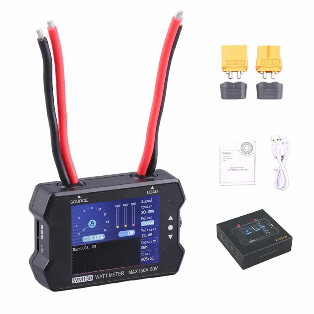 

ToolkitRC WM150 150A 50V Power Analyzer LCD Display Power Voltage Current Tester P WM Output Power Analyzer For RC FPV Drones