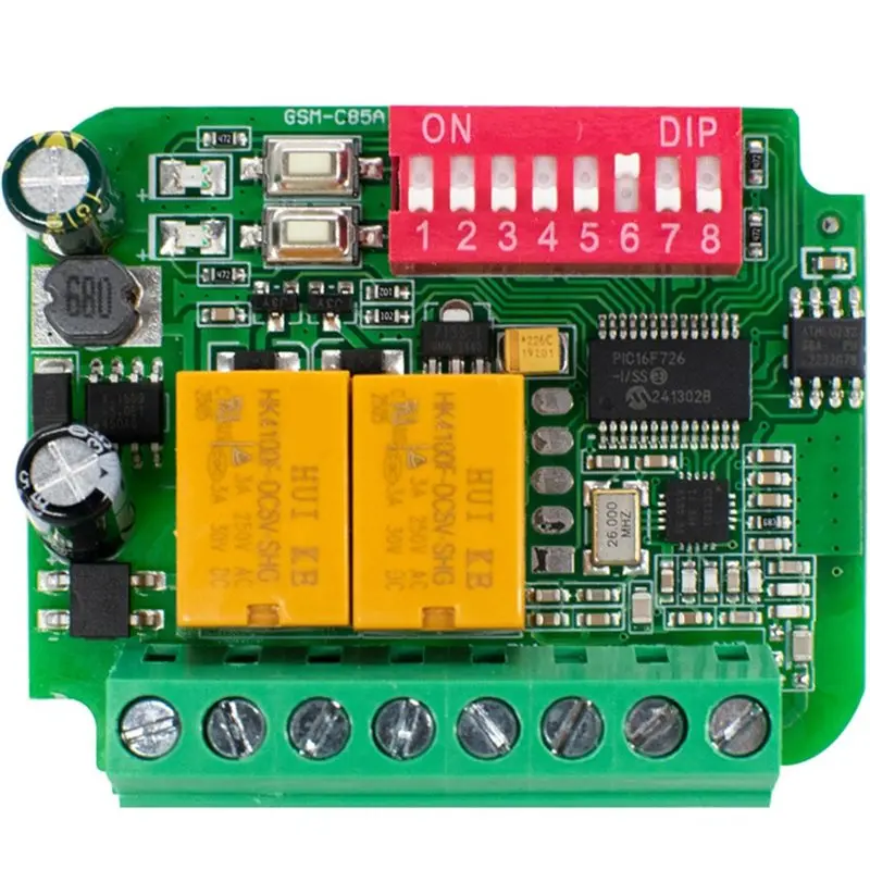 

FULL-Universal Garage Door Receiver And Fixed Code & Learning Code Remote Control Controller 2CH Relay