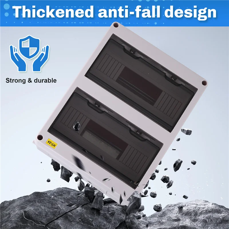 

AA76-HT-24Way IP65 Waterproof Outdoor Electrical Junction Box - 24WAY Plastic Distribution For Circuit Breaker