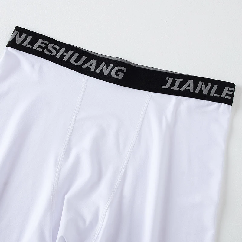 5piece Set Of Men's Classic Black And White Elastic Long Underwear Quick Drying Comfortable Sporty Youth Trend Flat Corner Pants image 5
