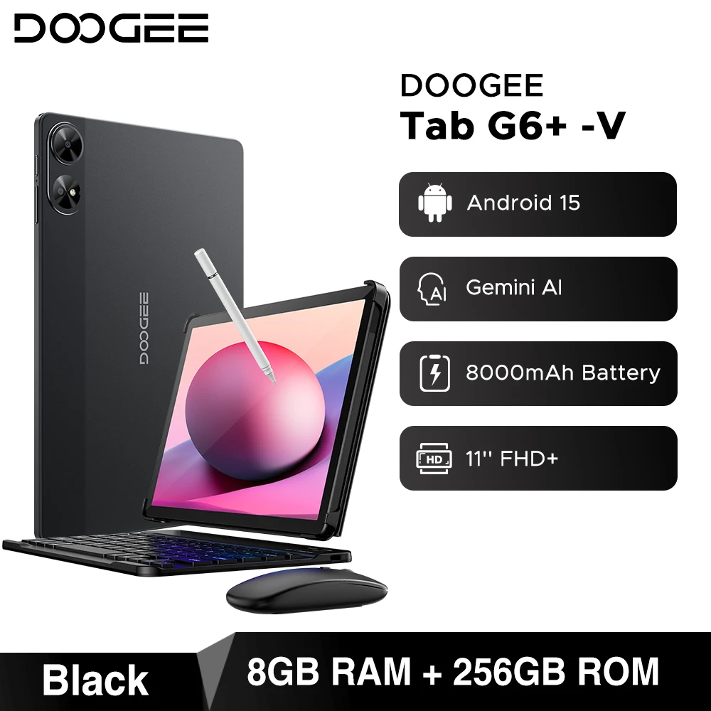 DOOGEE Tab G6+ タブレット Android 15 Gemini Al 11インチ