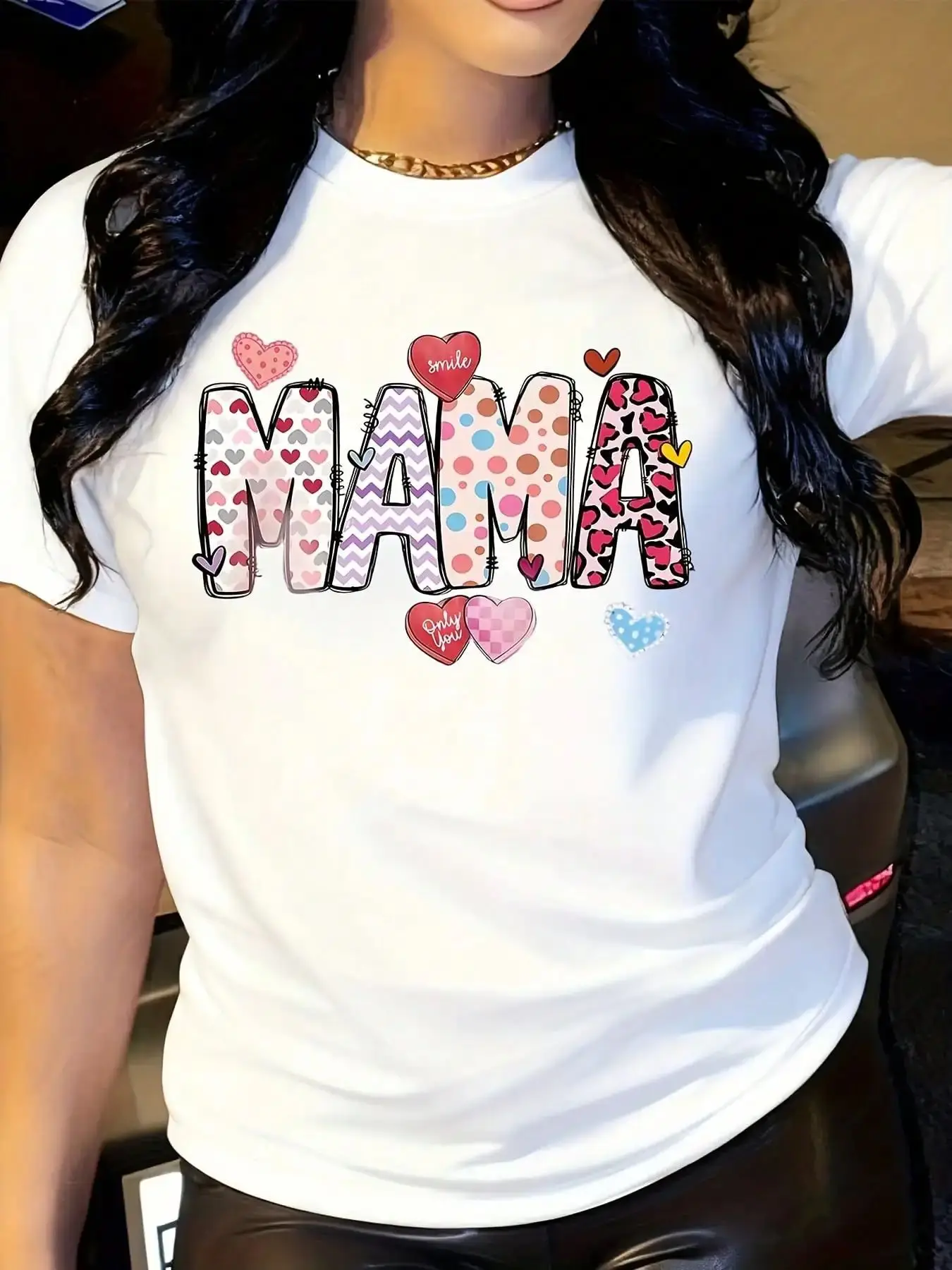 Mother's Day Party Costume Flower Women's Home Clothing MAMA Printed T-shirt Festival Clothing Souvenirs Casual Loose Streetwear