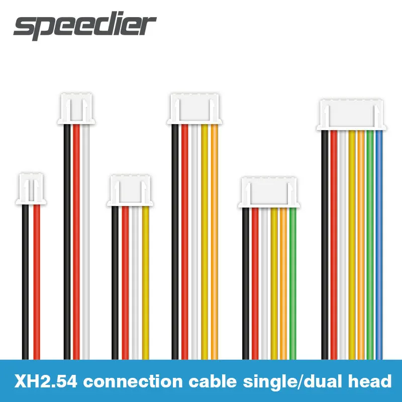 Cable de silicona de 26AWG, XH-2.54 XH, 2,54mm, 2/3/4/5/6/7/8/9/10P, conectores de paso de Pin XH, conector hembra y macho