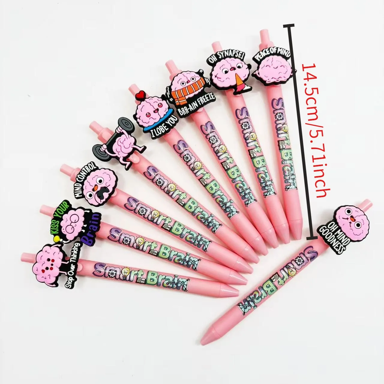 9pcs/18pcs Creative Brain-Themed Ballpoint Pens, Smart Brain Printed Ballpoint Pens, Student Writing Gift Pens