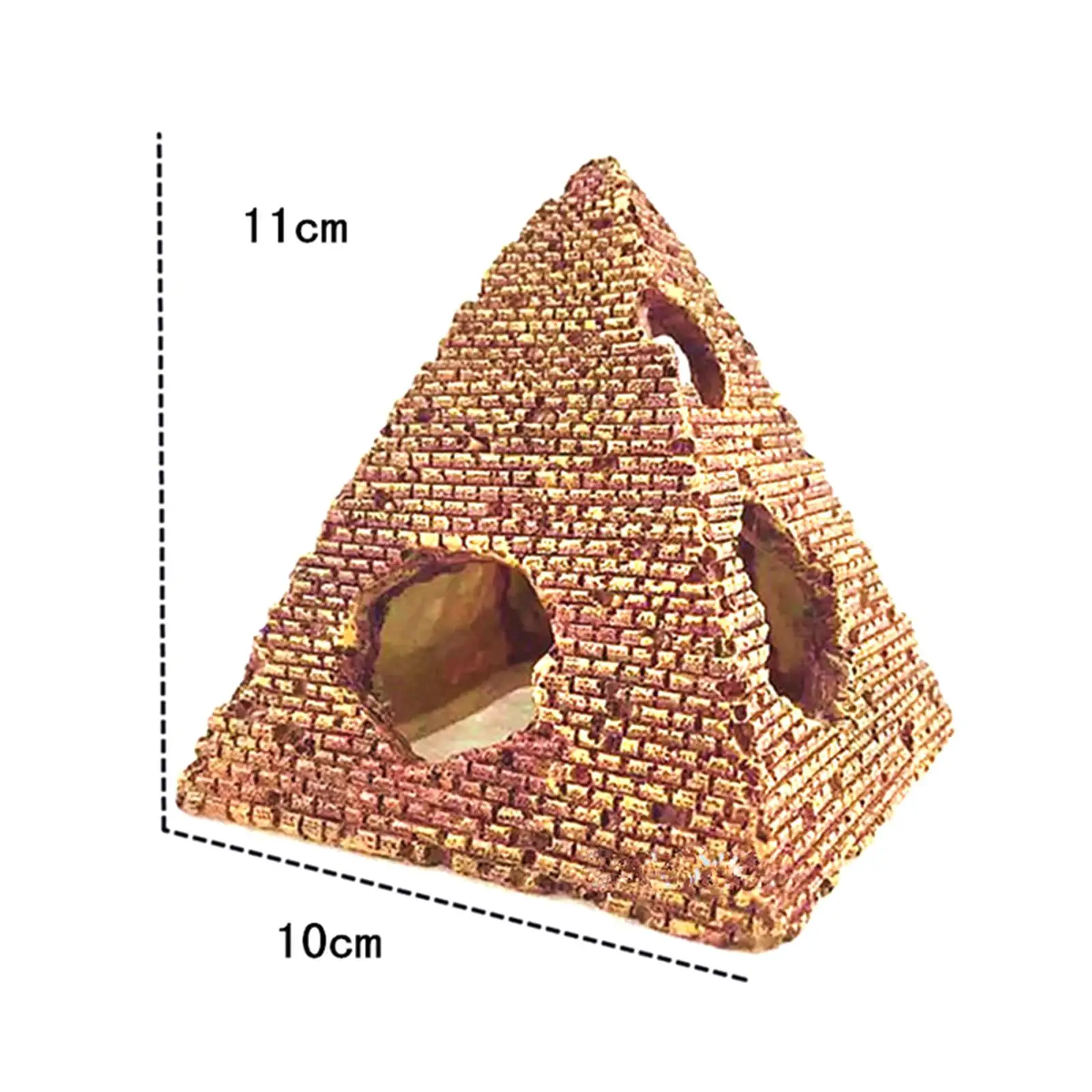 Aquarium Pyramid Resin Ornament Ancient Castle Decor Fish Cave Hideout for Aquarium Decorations Landscape