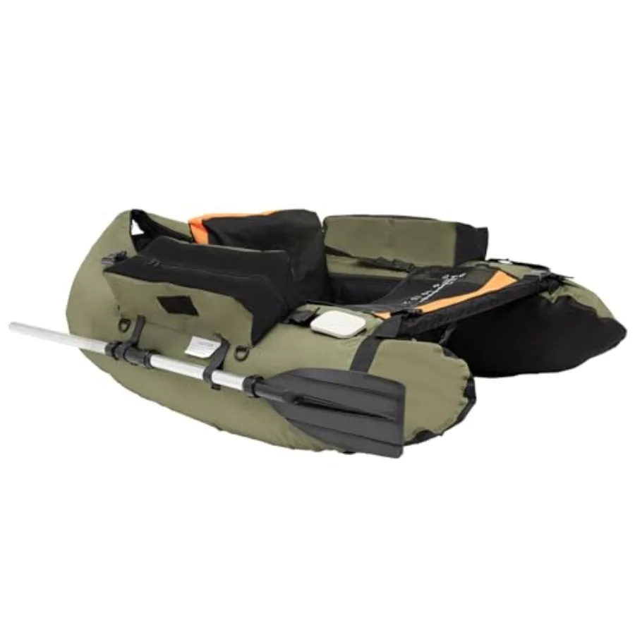 Inflatable Boat for Outdoor Fishing, PVC Material, Gray/Blue, Ultra-Portable One-Person Design with High-Strength Seams and Inc