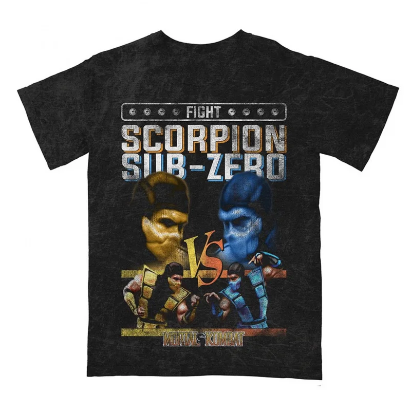 Scorpion vs. Sub-Zero 90's Arcade game Mortal Kombat Gift T shirt Unisex Gamer Tee Video game Graphic clothes All size tops