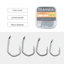 20/50pcs Carp Fishing Hooks With Barbed Rigging Claw Hook For Method Feeder Fishing Accessories Carp Hair Ronnie Rig End Tackle