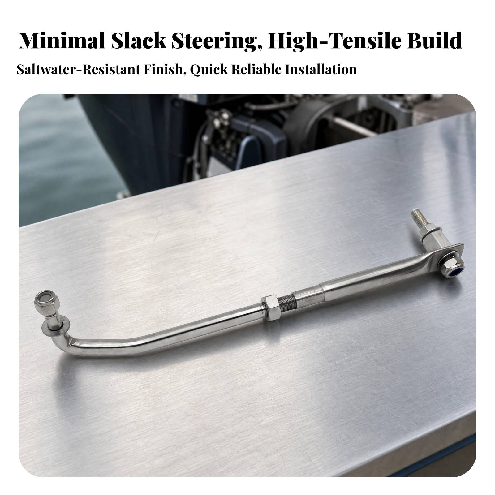 Japanese Outboard Brand Two-Stroke Outboard Steering Link Rod Silver Front Steering Conversion Rod for Marine Mechanics