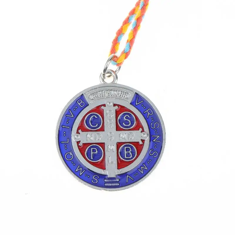 Brauner Holz-Rosenkranz St. Benedikt, handgefertigt, mit Gebetsmedaille, tragbares religiöses Accessoire, Schreibtischdekoration, Geschenk für gläubige Katholiken – Detail 9
