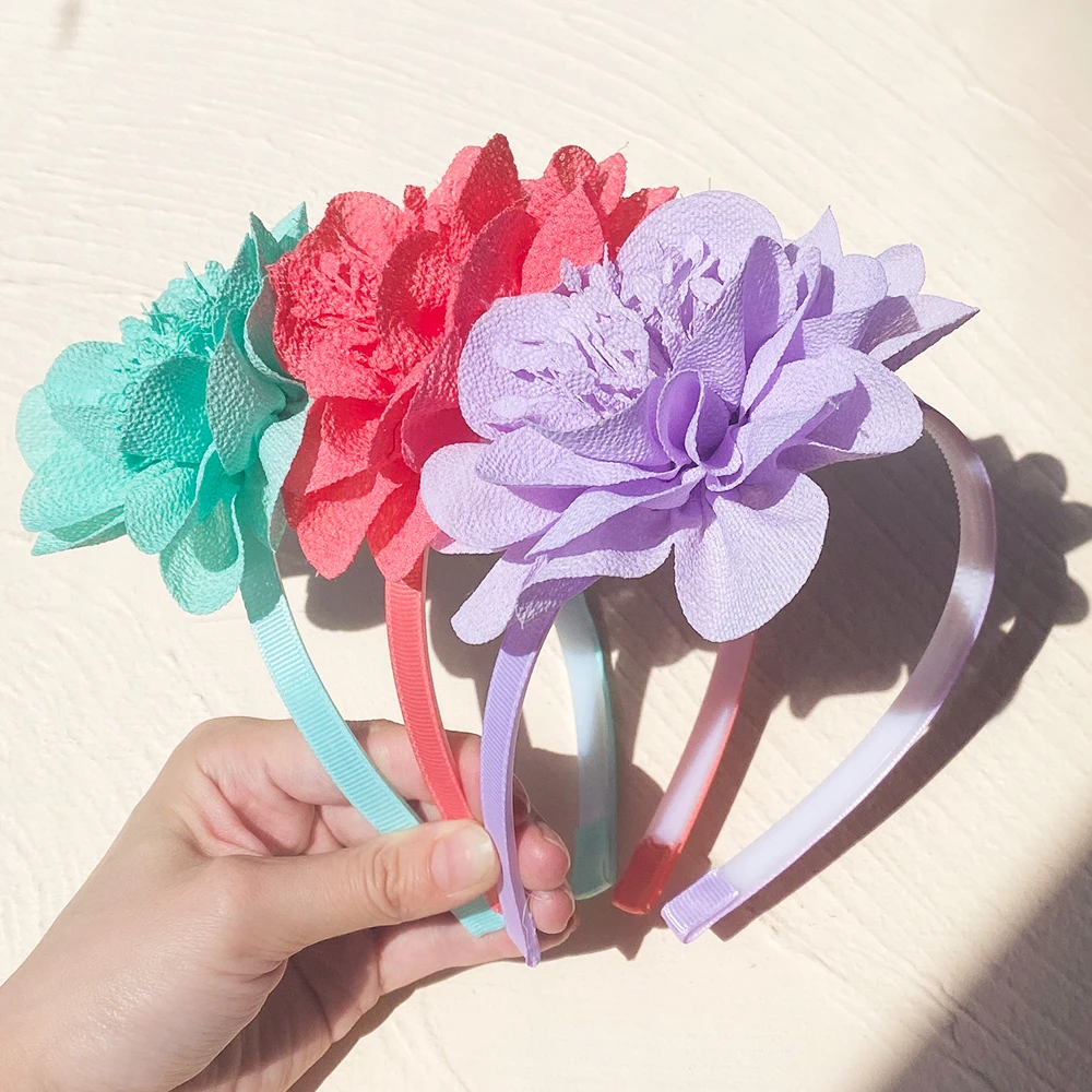 

Cute Hair Accessories Flowers Hairband for Girls Handmade Solid Ribbon Headbands with Satin Hoops Kids' Daily Life Headwear