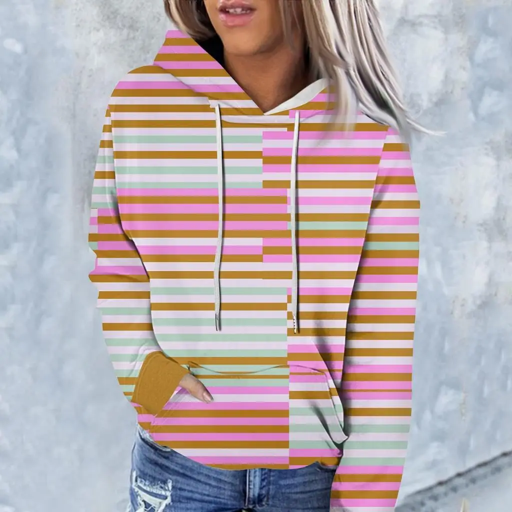 

2024 Four Seasons Fashion Trend 3D Printed Casual Versatile Simple Stripe Pattern Hoodie MC11 Extremely Simple Style