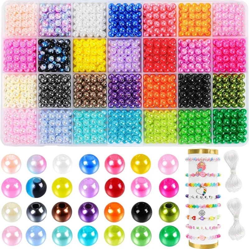 

1960pcs 6MM28 color ABS stained pearl DIY beads beads necklace beads bracelet kit