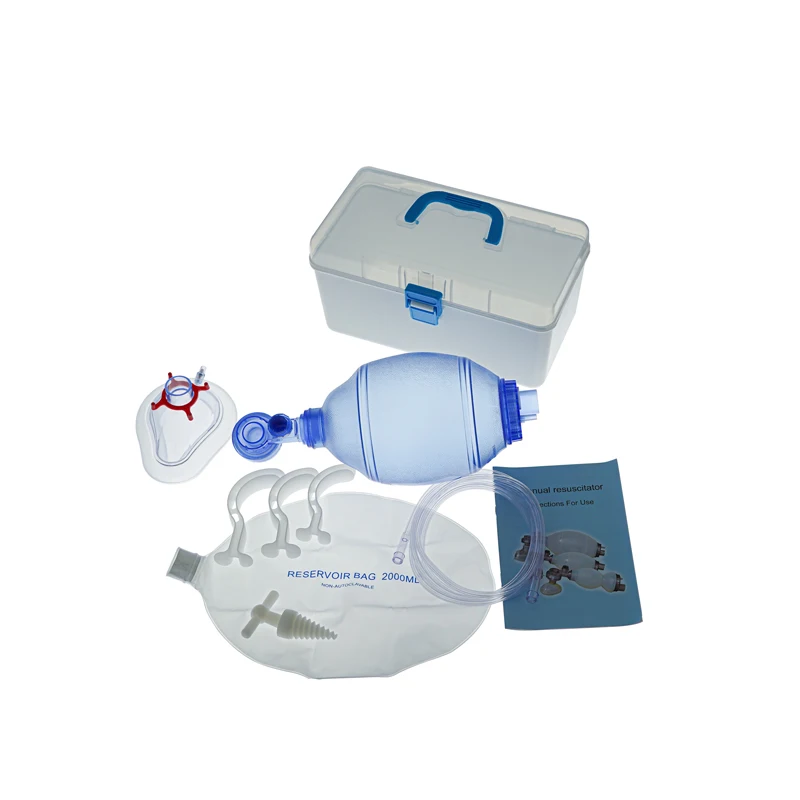 

PVC Manual Resuscitator with PP Box 2000ml/1600ml Reservoir Bag First Aid Cardiopulmonary Resuscitation For Adult Child Infant