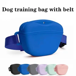 Bolsa de silicona para golosinas para perros, riñonera portátil para entrenamiento de perros, alimentador al aire libre, bolsa para aperitivos para cachorros, bolsa de almacenamiento de recompensa de comida con cinturón