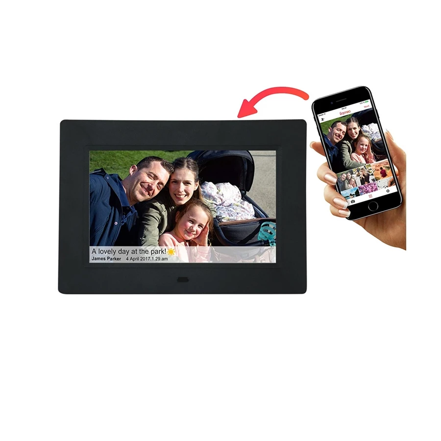 Hot Sale 7 Inch Cloud Digital WiFi Photo Frame with 16GB Storage Share Videos Picture Via App Freely