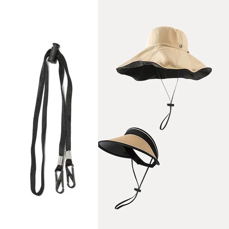 Outdoor Fisherman Hat Anti-lost Lanyard Adjustable Windproof Cap Chin Strap