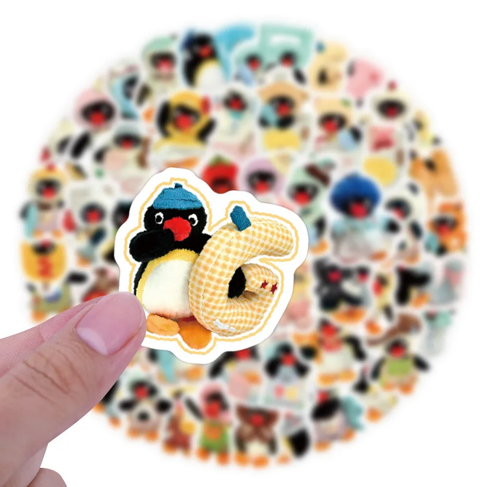 105 قطعة من ملصقات جرافيتي Pingu Penguin ذات الطراز الجديد - ديكور للثلاجة ولوح التزلج وكوب الماء (متجر Anime Worlds)