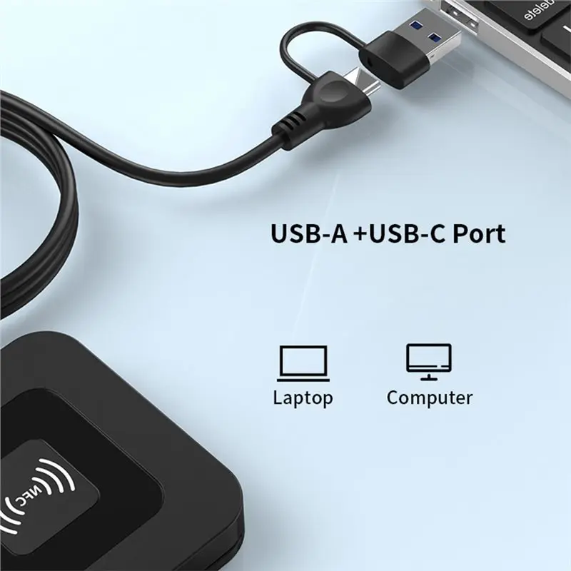 B49C Smart Card Reader 2-In-1 IC Card Reader With Contact And For Bank ATM Tax Reporting